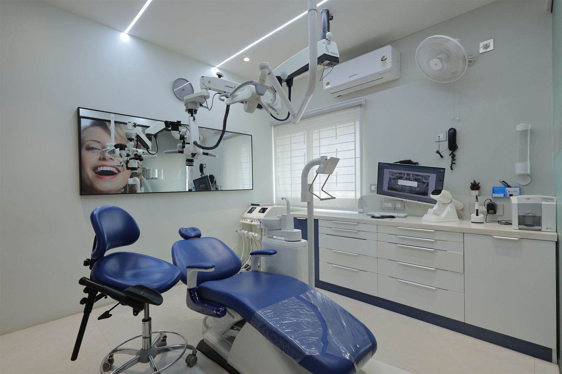 Treatment suite with calm, considered lighting
