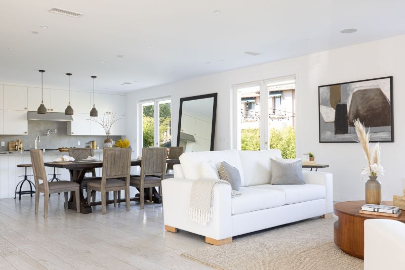 Neutral Minimal Living Room Dining Room